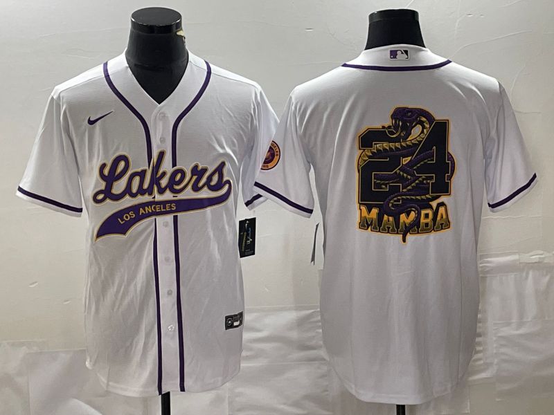 Men Los Angeles Lakers Blank White 2023 Nike Co Branding Game NBA Jersey style 1->los angeles lakers->NBA Jersey